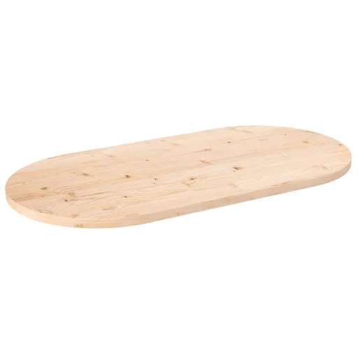 Tampo de Mesa 90x45x2,5 cm Madeira Maciça Pinho Oval