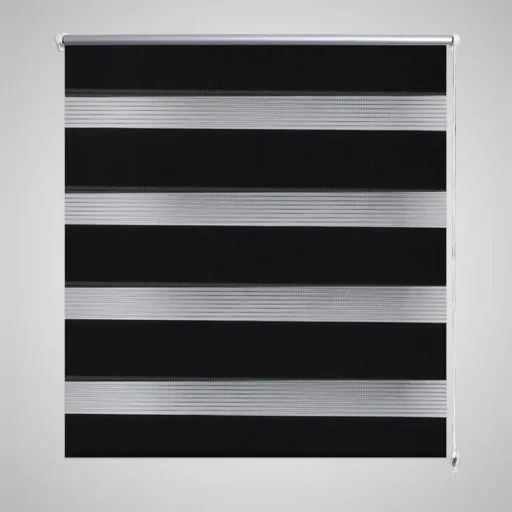 Cortina Zebra 60,9x120 cm, Largura do Tecido 56,7 cm, Preta