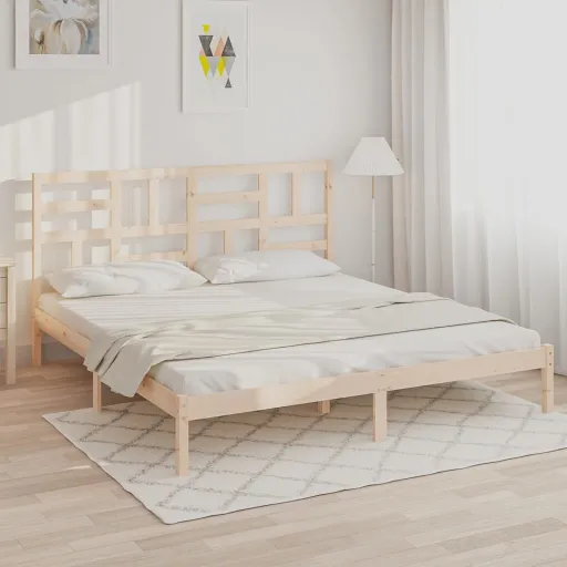 Estrutura de Cama Sem Colchão 200x200 cm Madeira Maciça