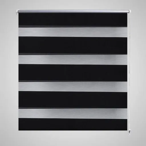 Cortina Zebra, 120,9 x 175 cm, Largura do Tecido 116,7 cm, Preta.