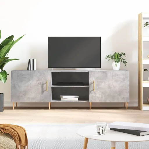 Móvel de TV 150x30x50 cm Derivados de Madeira Cinza-Cimento