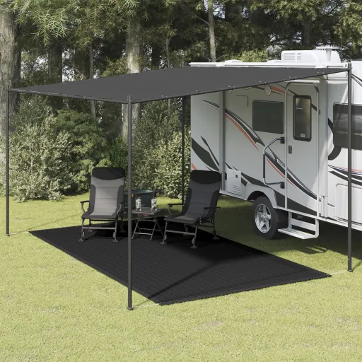 Tapete de Campismo para Tenda 250x400 cm Preto