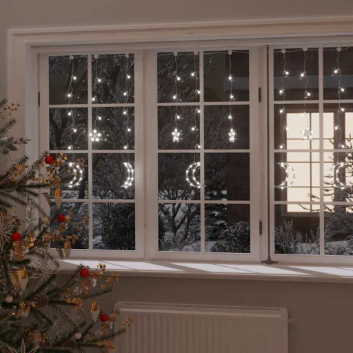 Estrelas e Luas de Luz c/ Controlo Remoto 345 LEDs Branco Frio