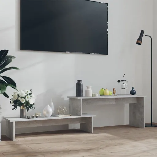 Móvel de TV 180x30x43 cm Contraplacado Cinzento Cimento