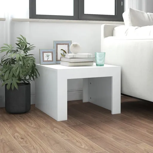 Mesa de Centro 50x50x35 cm Derivados Madeira Branco