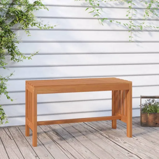Banco de Jardim 80 cm Madeira de Eucalipto Maciça