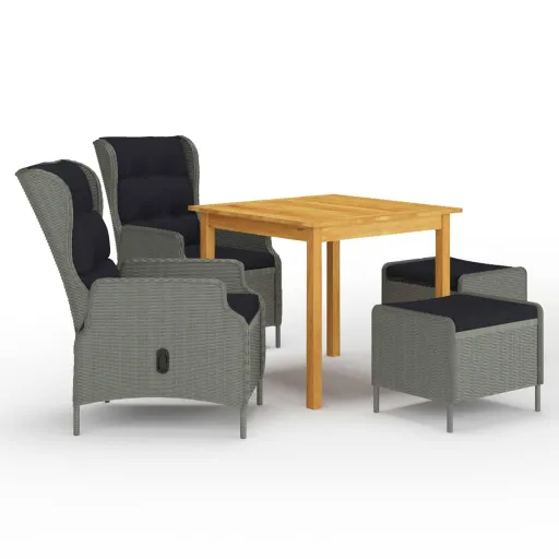 Conjunto de Jantar para Jardim Cinzento-Claro (5 pcs)