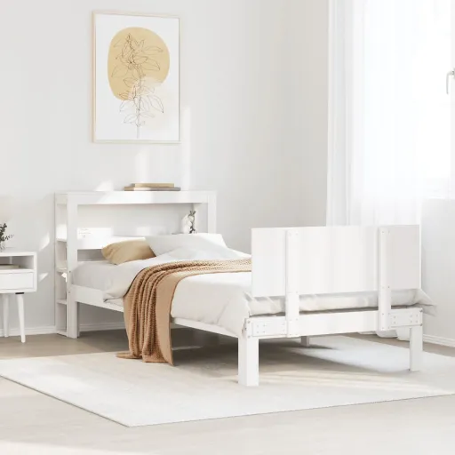 Estrutura Cama c/ Cabeceira Sem Colchão 90x190 cm Branco