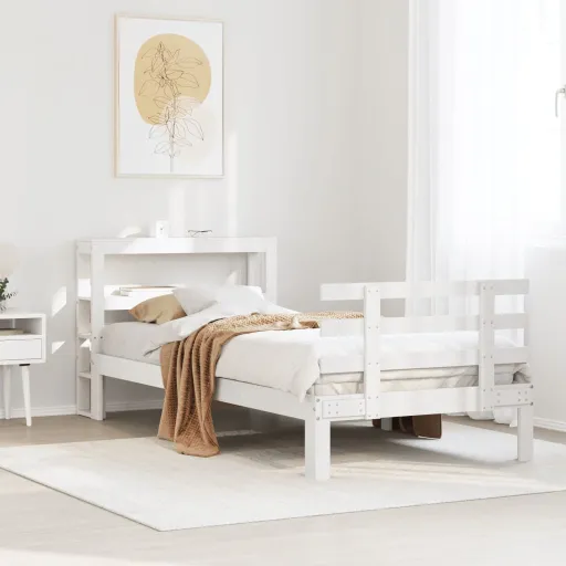 Estrutura Cama c/ Cabeceira Sem Colchão 90x190 cm Branco