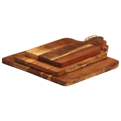 Tábua de Cortar   Madeira de Acácia Maciça (3 pcs)