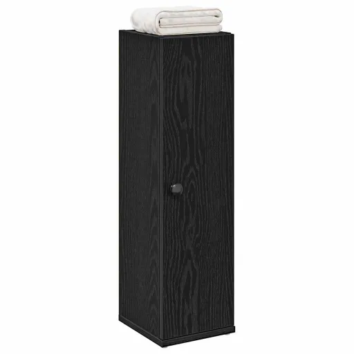 Móvel p/ Casa de Banho c/ Suporte de Rolos 20,5x22x72 cm Preto