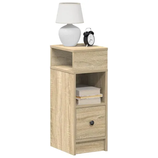 Mesas de Cabeceira   com Gaveta 25x31x66 cm Carvalho Sonoma (2 pcs)