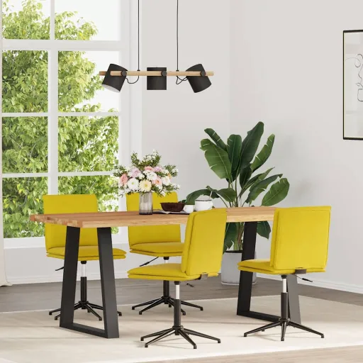 Cadeiras de Escritótio Visitante  Veludo Amarelo (4 pcs)