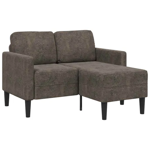 Sofá 2 Lugares com Chaise em L 125 cm Couro Artificial