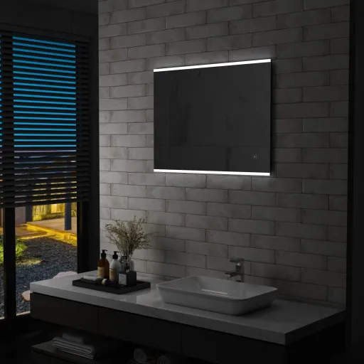 Espelho de Parede LED c/ Sensor Tátil Casa de Banho 80x60 cm
