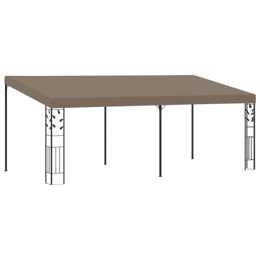 Gazebo de Parede 6x3x2,5 m Cinzento-Acastanhado