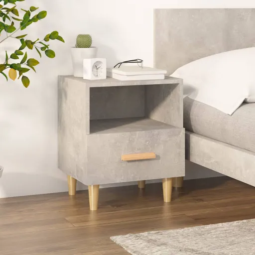 Mesa de Cabeceira 40x35x47 cm Cinzento Cimento