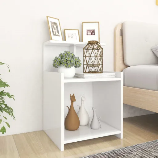 Mesa de Cabeceira 40x35x60 cm Derivados de Madeira Branco