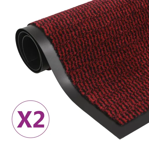 Tapete Controlo pó Retangular Tufado   60x90cm Vermelho (2 pcs)