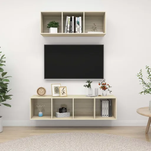 Conjunto Móveis de TV Derivados Madeira Carvalho Sonoma (2 pcs)