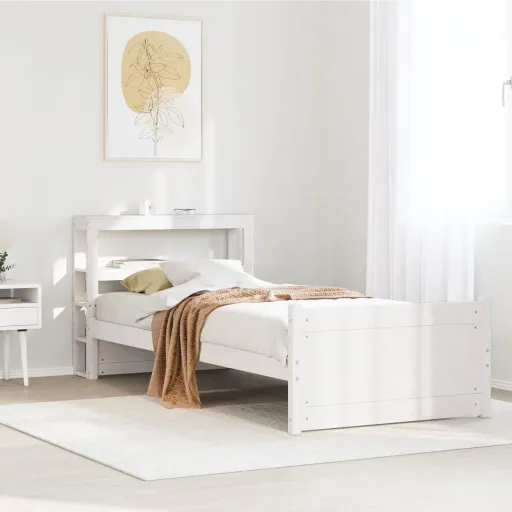 Estrutura Cama c/ Cabeceira Sem Colchão 90x190 cm Branco