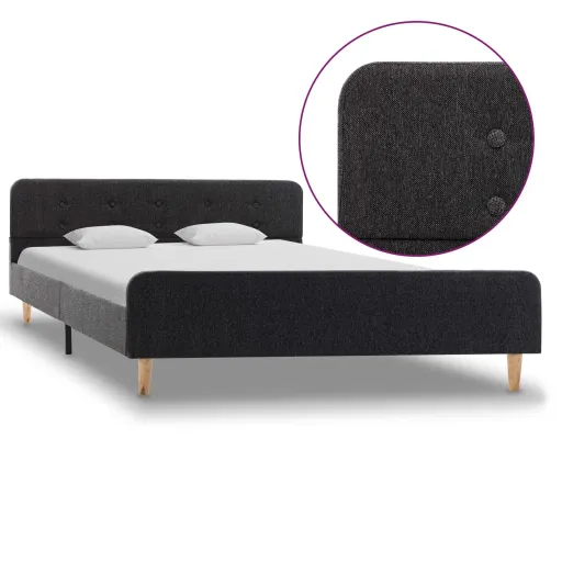 Estrutura de Cama 160x200 cm Serapilheira Cinzento-Escuro
