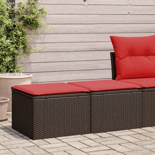 Conj. Sofás Jardim c/ Almofadões Vime PE/Acácia Castanho (2 pcs)