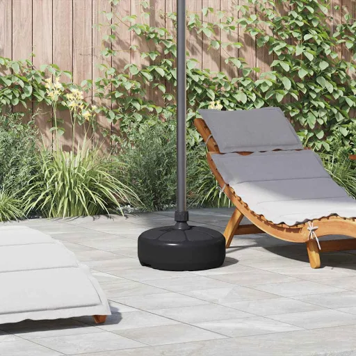 Base para Guarda-Sol com Areia/Água 15 L Preto