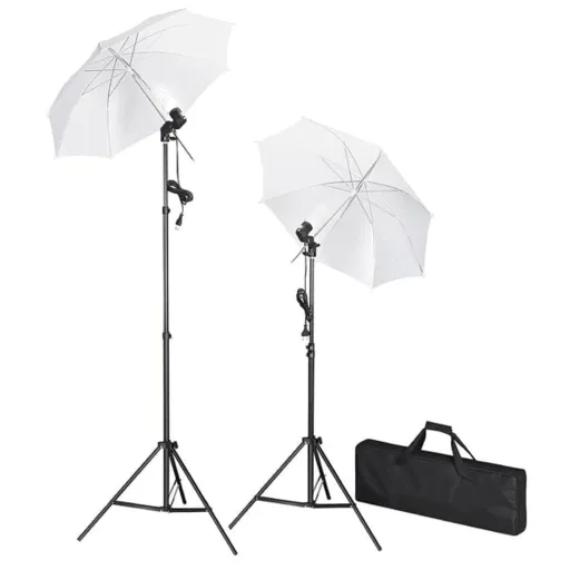 Kit de Iluminação para Estúdio com Tripés e Sombrinhas