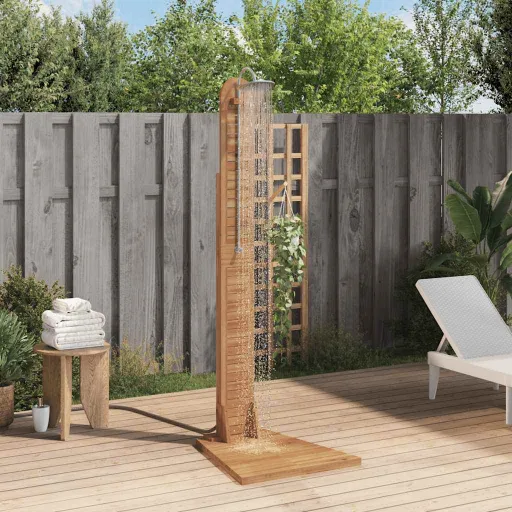 Chuveiro de Jardim em Teca Maciça 70x75x204 cm