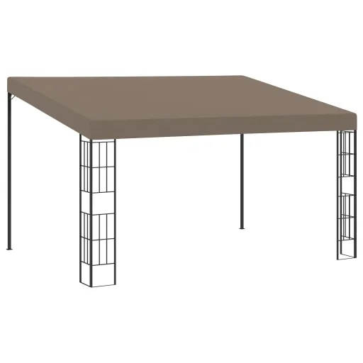Gazebo de Montagem na Parede 4x3 m Tecido Cinzento-Acastanhado