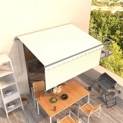 Toldo Retrátil Automático com Estore 3,5x2,5 m Cor Creme