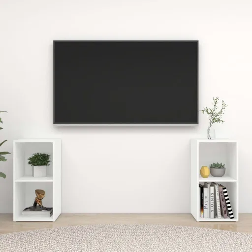 Móveis de TV   72x35x36,5 cm Derivados de Madeira Branco (2 pcs)