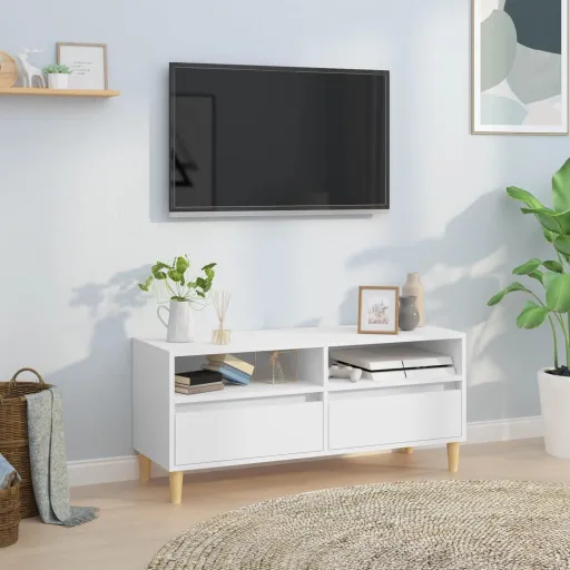 Móvel de TV 100x34,5x44,5 cm Derivados de Madeira Branco