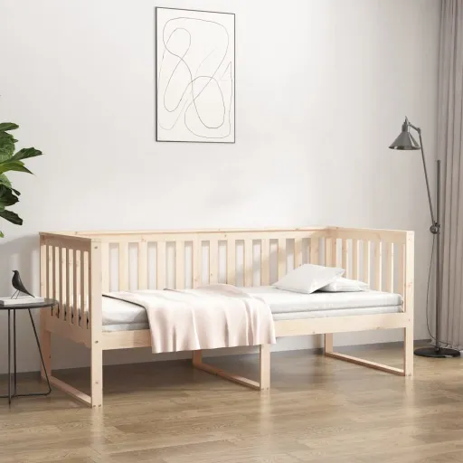 Sofá-Cama Sem Colchão 90x190 cm Madeira de Pinho Maciça