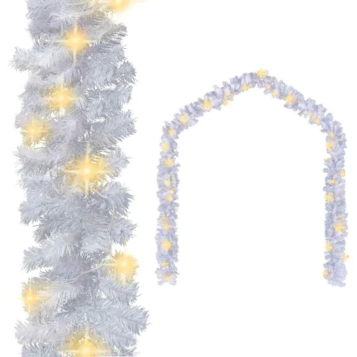 Grinalda de Natal com Luzes LED 5 m Branco
