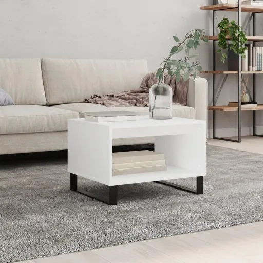 Mesa de Centro 60x50x40 cm Derivados de Madeira Branco