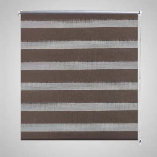 Cortina Zebra 80,9x150 cm Largura do Tecido 76,7 cm Café