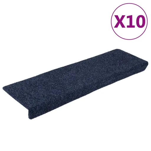 Tapetes de Escada Autoadesivos 10 Peças 65x21x4 cm Antracite Borda Retangular