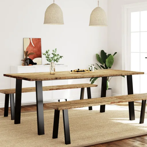 Mesa de Jantar 200x90x76 Madeira de Acácia Maciça