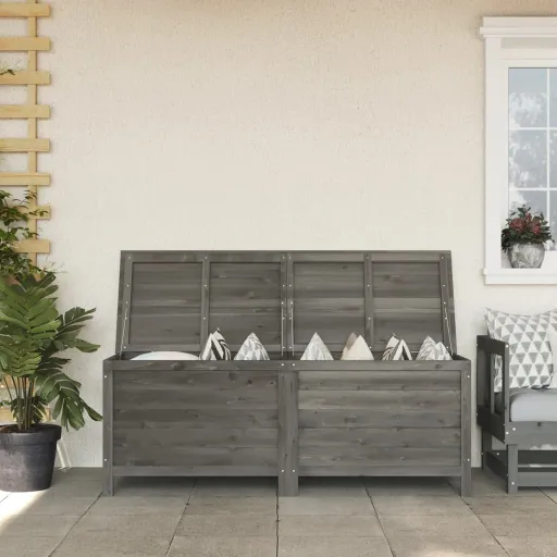 Caixa Arrumação p/ Jardim 150x50x56,5 cm Abeto Maciço Antracite