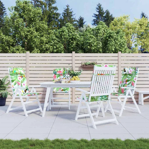 Almofadões p/ Cadeira Encosto Alto   Tecido Oxford Multicor (4 pcs)
