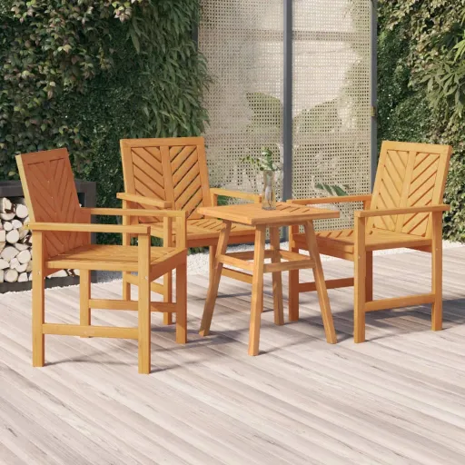 Cadeiras de Jantar para Jardim   Acácia Maciça (3 pcs)