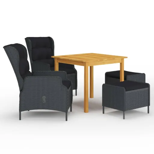 Conjunto de Jantar para Jardim Cinzento-Escuro (5 pcs)