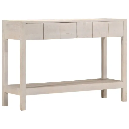 Mesa Consola 110x35x75 cm Madeira de Mangueira Maciça Branco