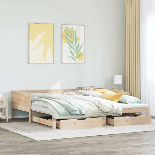 Sofá-Cama com Gavetão e Gavetas Sem Colchão 80x200 cm