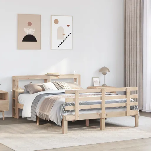 Estrutura Cama c/ Cabeceira 120x190 cm Pinho Maciço