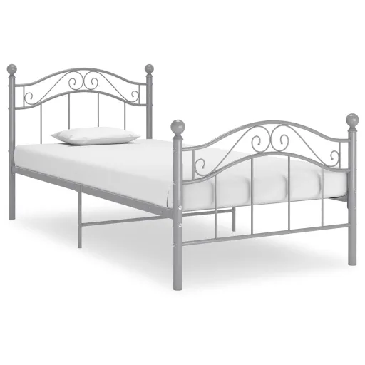 Estrutura de Cama 90x200 cm Metal Cinzento