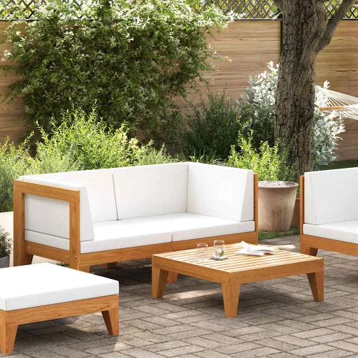 Conjunto Lounge de Jardim c/ Almofadões Acácia Maciça (2 pcs)