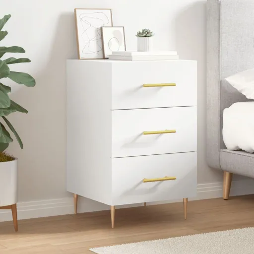 Mesa de Cabeceira 40x40x66 cm Derivados de Madeira Branco